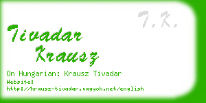 tivadar krausz business card